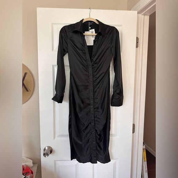 Black Button Up Dress - Picture 1 of 3